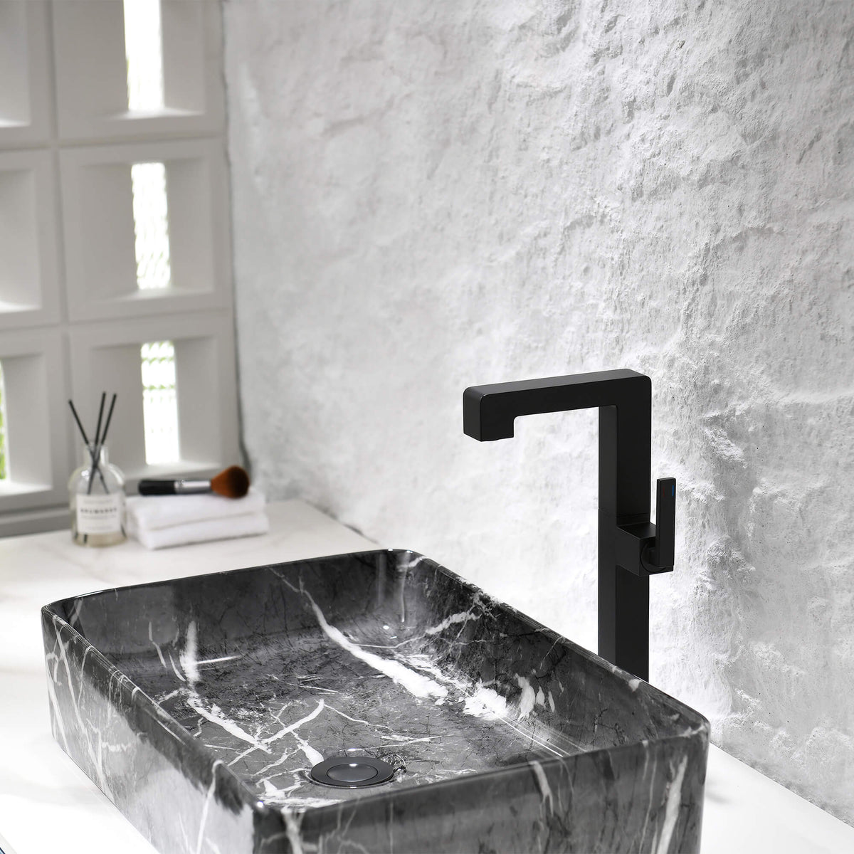 Open Frame Vessel Sink Faucet with Side Handle