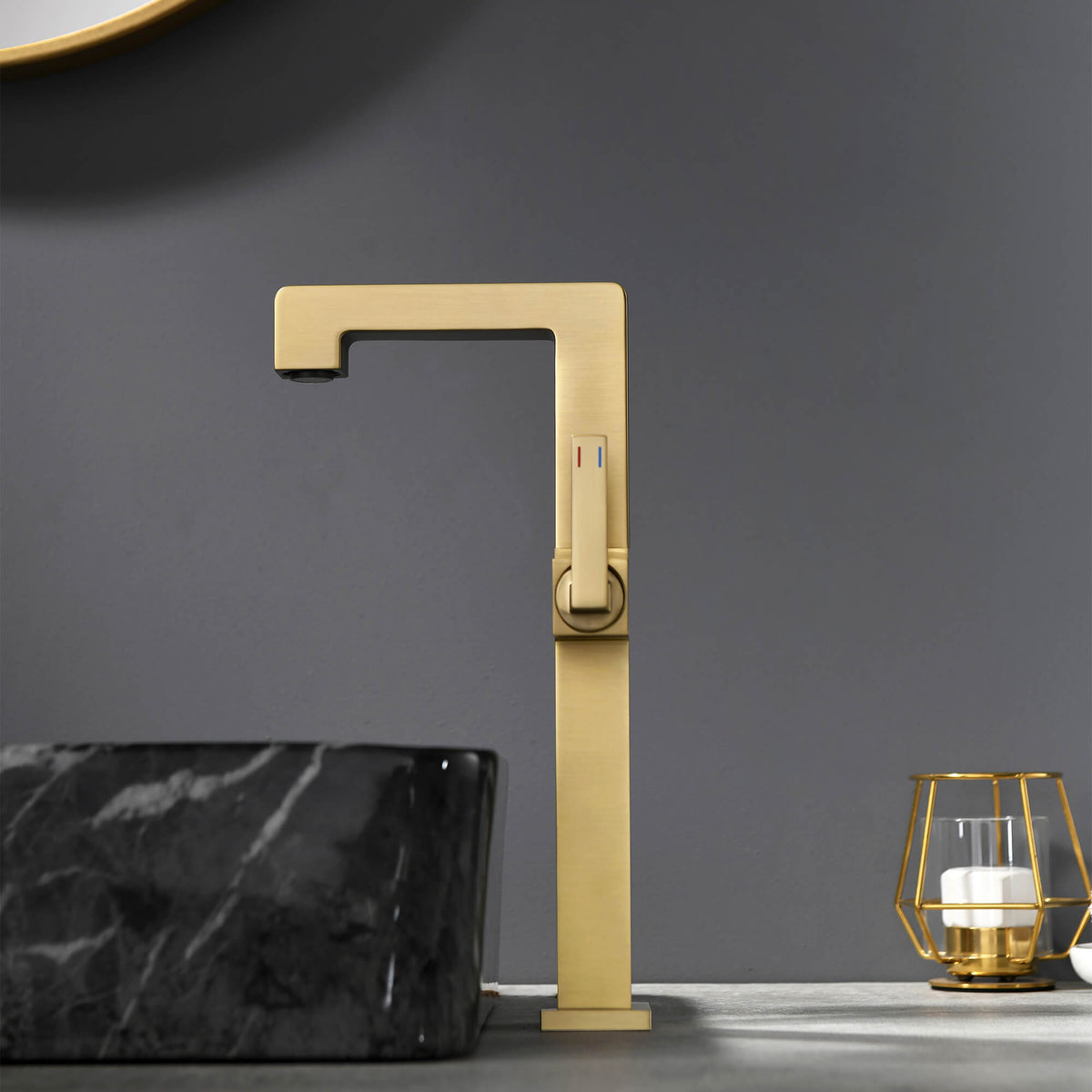 Open Frame Vessel Sink Faucet with Side Handle