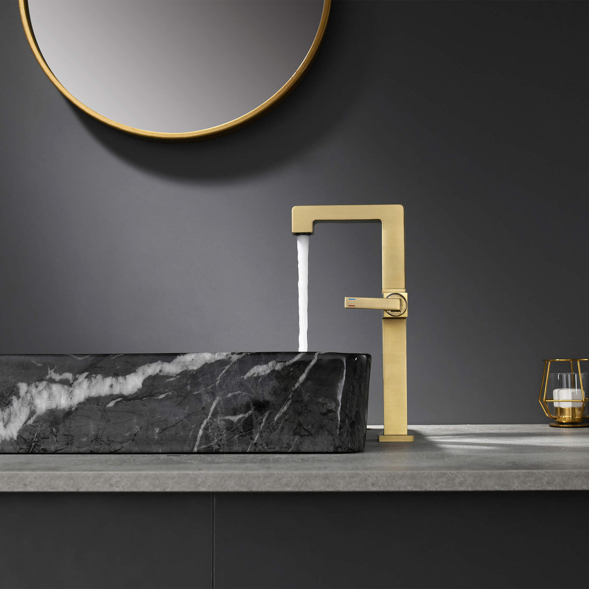 Open Frame Vessel Sink Faucet with Side Handle