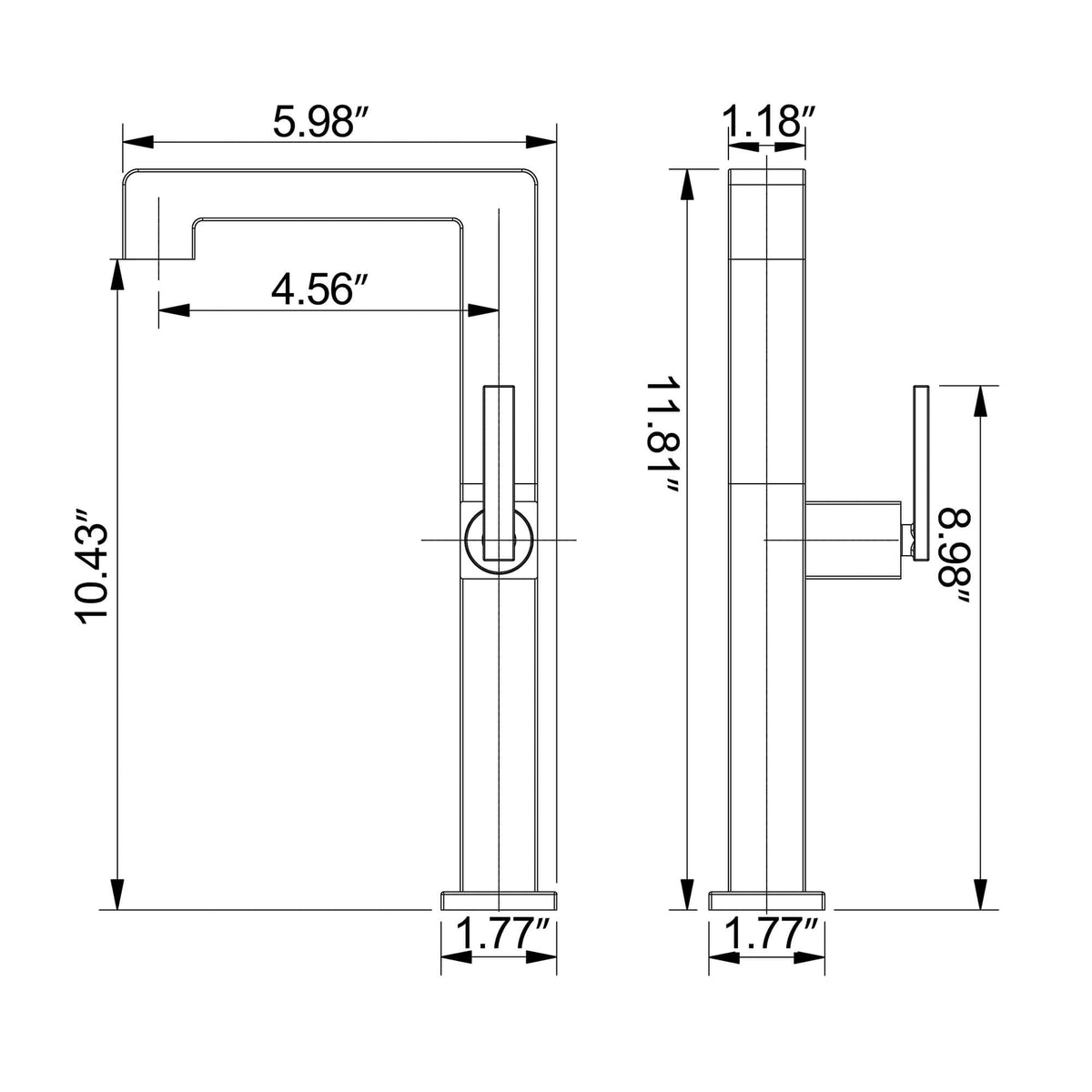 Open Frame Vessel Sink Faucet with Side Handle