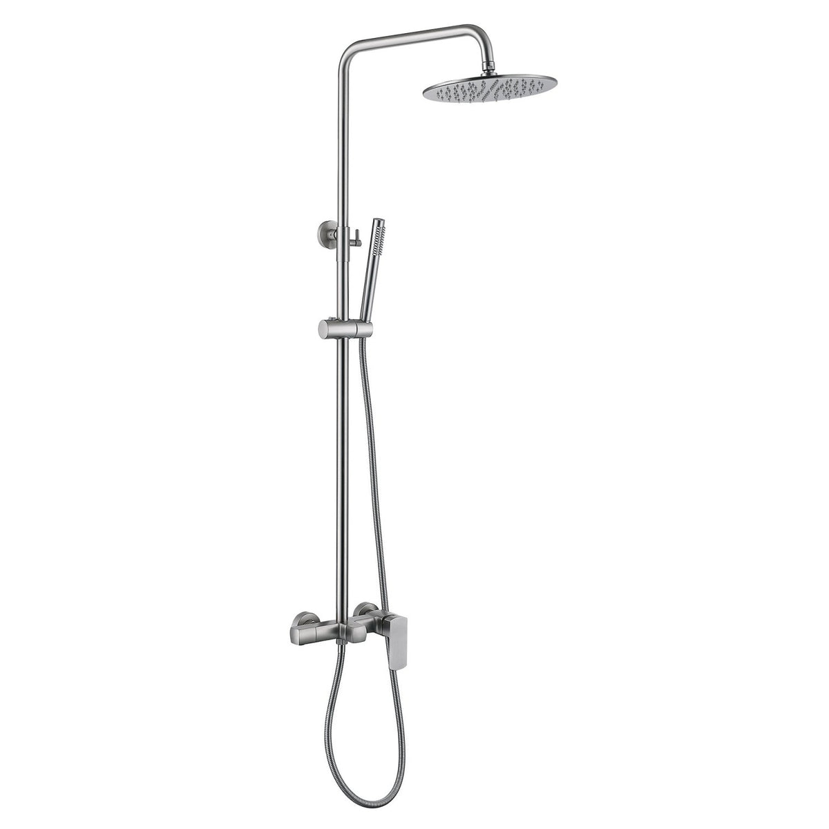 3-Function Rain Shower System with High Pressure Head and Adjustable Handheld Spray