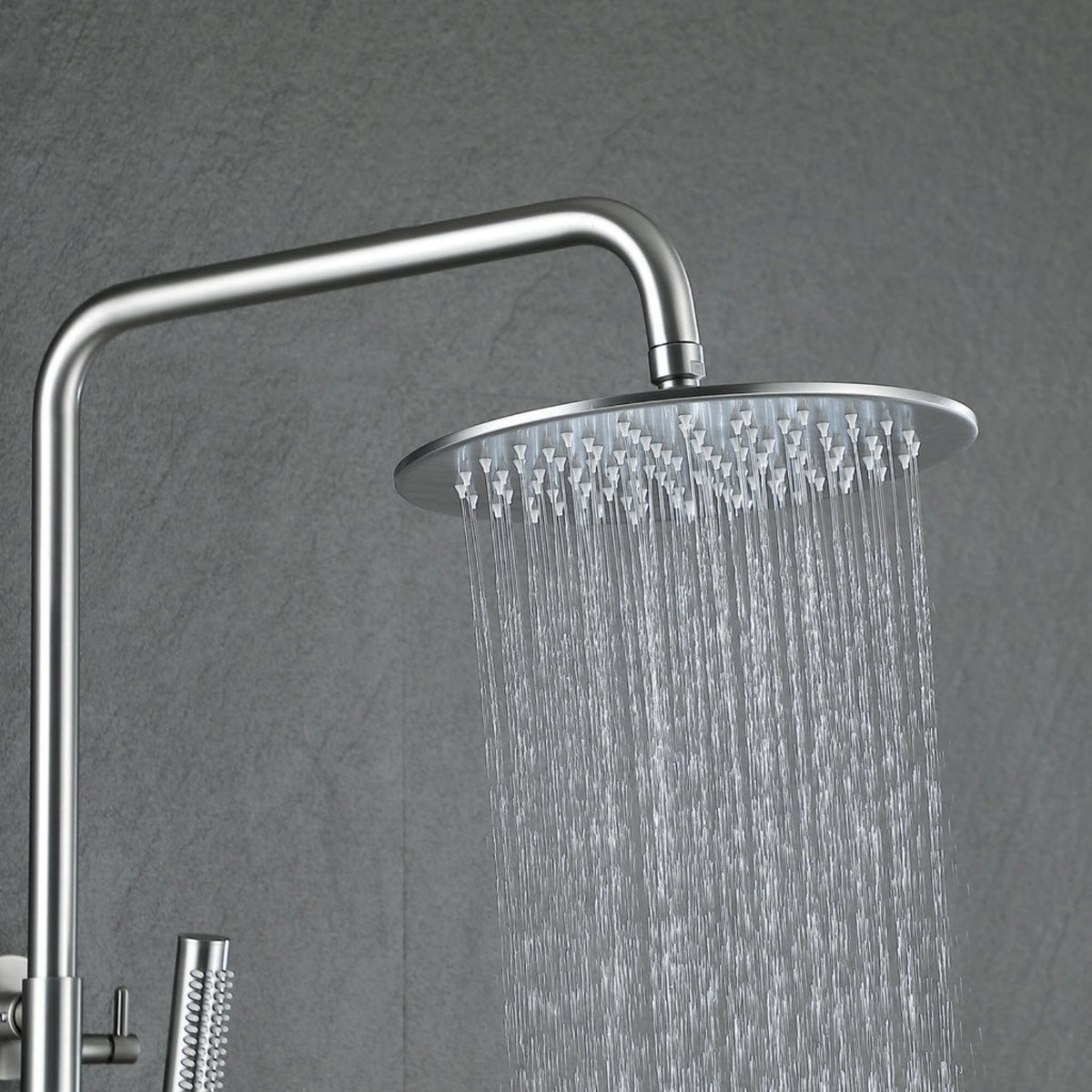3-Function Rain Shower System with High Pressure Head and Adjustable Handheld Spray