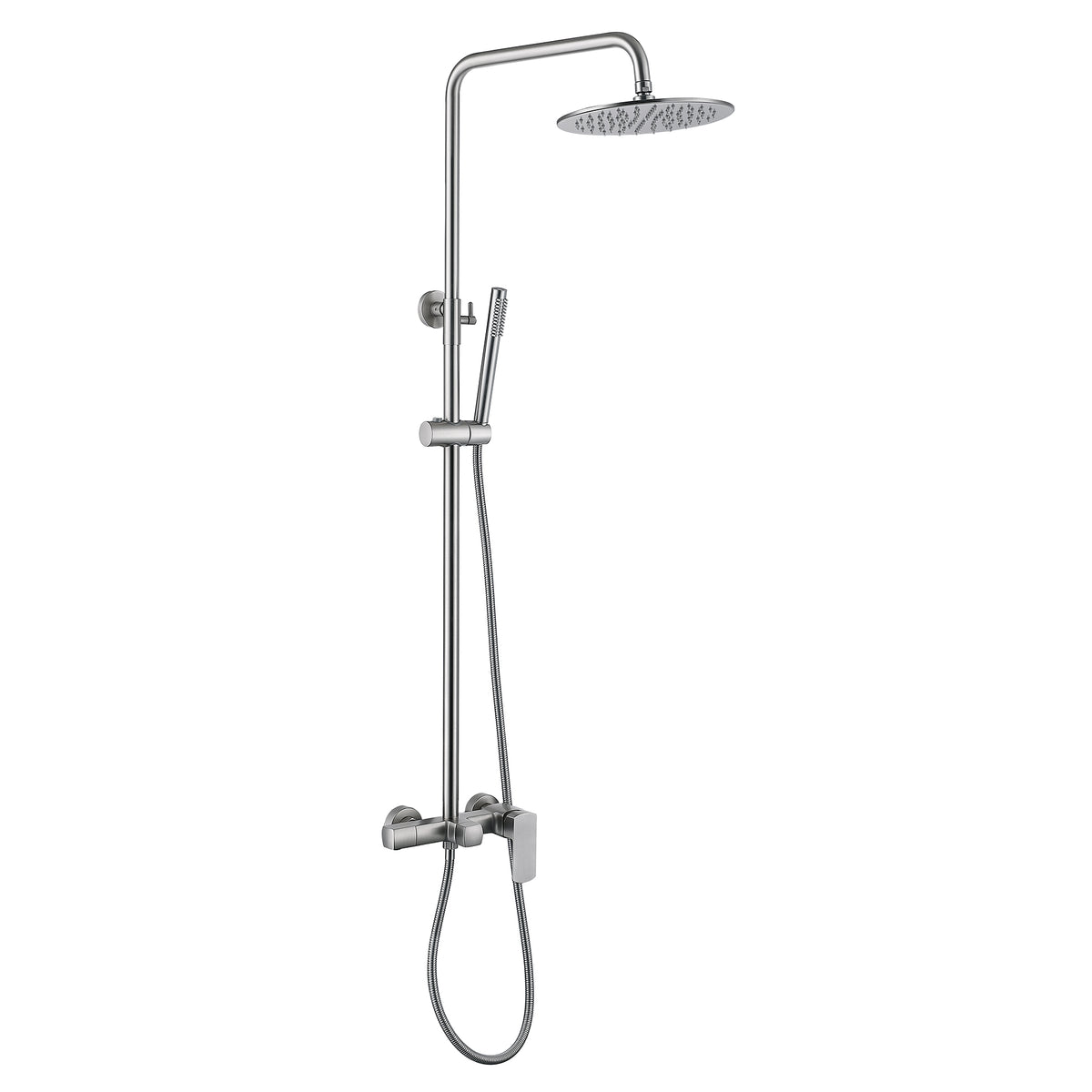 Exposed Rain Shower Kit with Tub Spout and Slide Bar