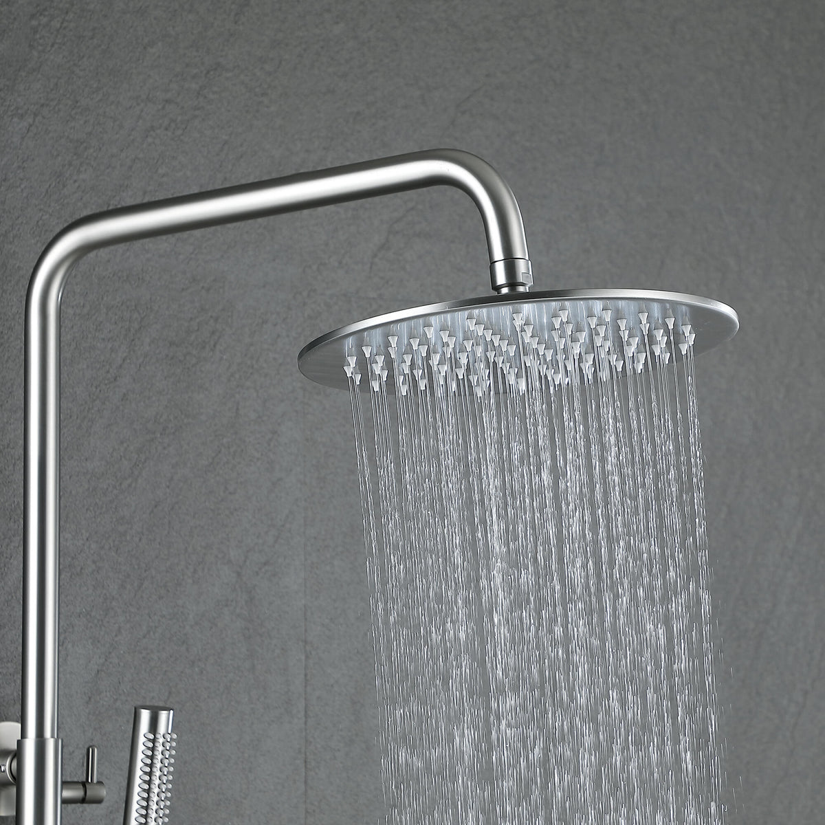 Exposed Rain Shower Kit with Tub Spout and Slide Bar