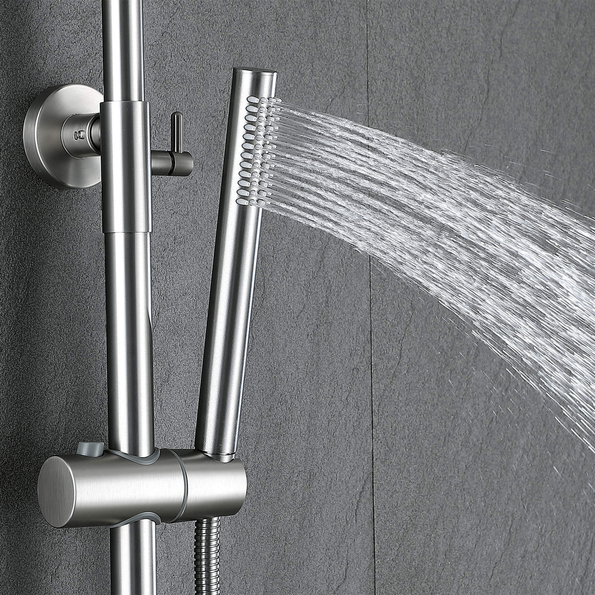 Exposed Rain Shower Kit with Tub Spout and Slide Bar