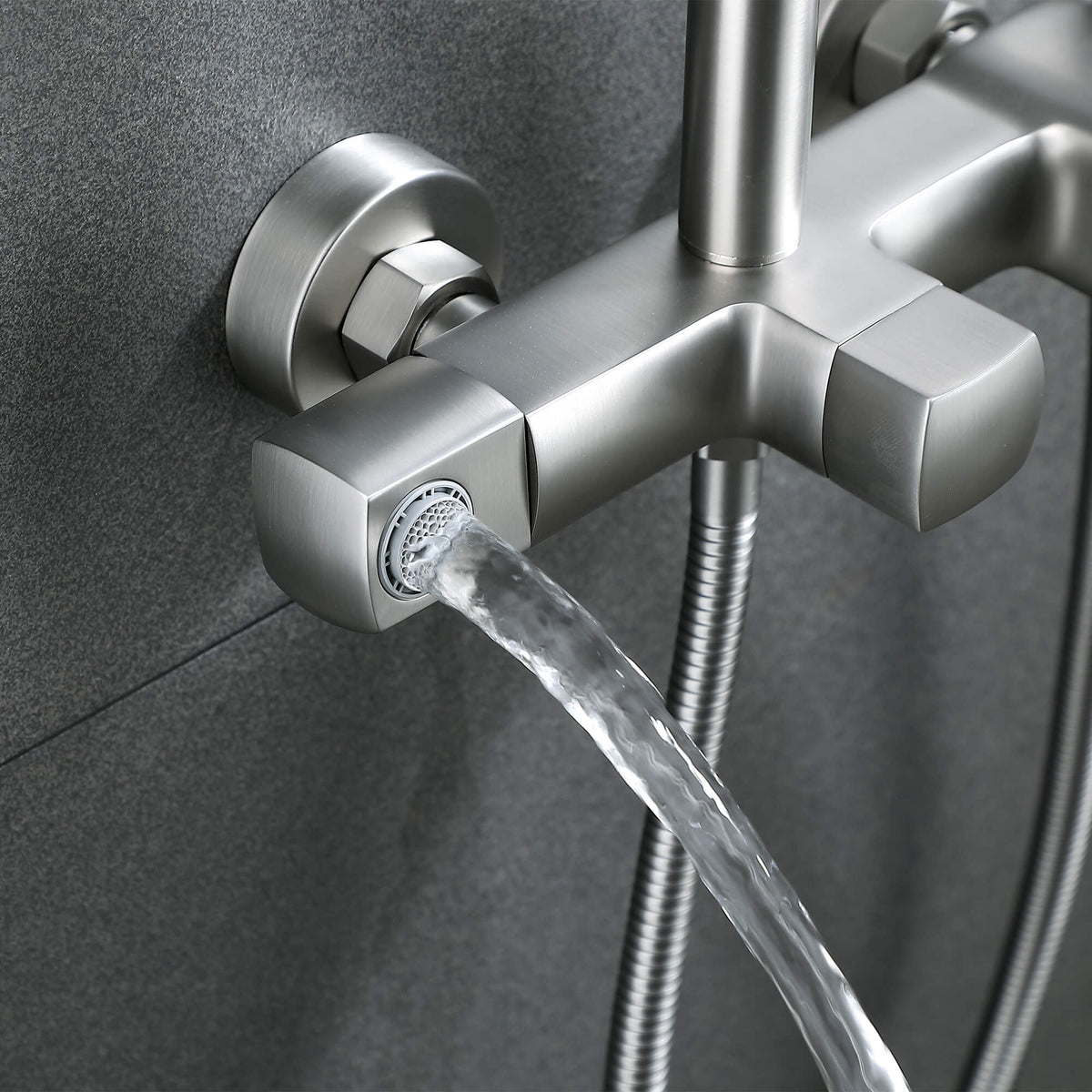 Exposed Rain Shower Kit with Tub Spout and Slide Bar