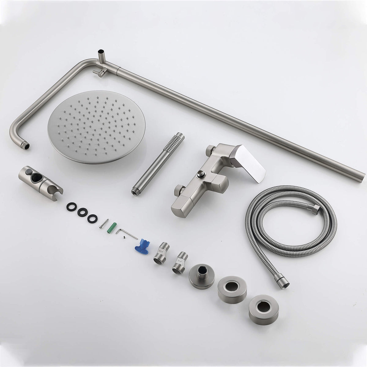 Exposed Rain Shower Kit with Tub Spout and Slide Bar