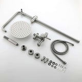 Outdoor Shower Fixture with SUS 304 Stainless Steel 10 Inch Rainfall Shower Head and Adjustable Slide Bar JK0145