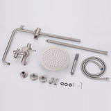 Wall-Mounted Outdoor Shower with 10-Inch Thin Rain Shower Head and Handheld Spray