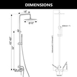 Wall-Mounted Outdoor Shower with 10-Inch Thin Rain Shower Head and Handheld Spray