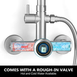 Wall-Mounted Outdoor Shower with 10-Inch Thin Rain Shower Head and Handheld Spray