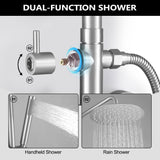 Wall-Mounted Outdoor Shower with 10-Inch Thin Rain Shower Head and Handheld Spray