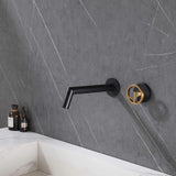 Minimalist Wall Tap with Round Control and Straight Spout