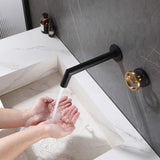 Minimalist Wall Tap with Round Control and Straight Spout