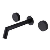 Wall Mount Bathroom Sink Faucet Double Handle with Rough-in Valve Matte Black JK0295