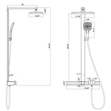 Rainfall Piano Key Digital Shower System with 3-Mode Hand Shower