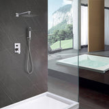 Square Concealed Shower Set Wall Mount 10-inch Top Spray Matte Black RB0820