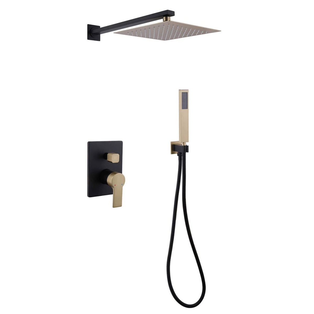 Minimalist Square Concealed Shower Set with 10-Inch Rain Head