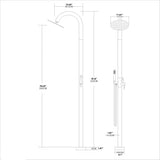2-Function Stainless Steel Outdoor Shower with 8” Rain Shower Head