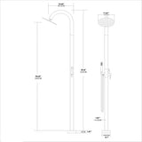Two Functions Stainless Steel Outdoor Shower Matte Black with Eight Inch Rain Shower Head JK0308