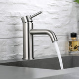 Minimalist Brass Bathroom Faucet Modern Single-Handle Tap