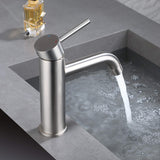 Minimalist Brass Bathroom Faucet Modern Single-Handle Tap