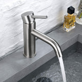 Minimalist Brass Bathroom Faucet Modern Single-Handle Tap