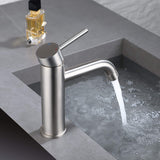 Bathroom Sink Faucet Single Handle Basin Mixer Tap Brushed Nickel JK0309