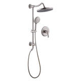 Shower Faucet Set with Rainfall Shower Head and 5-Settings Handheld Shower Spray JK0114