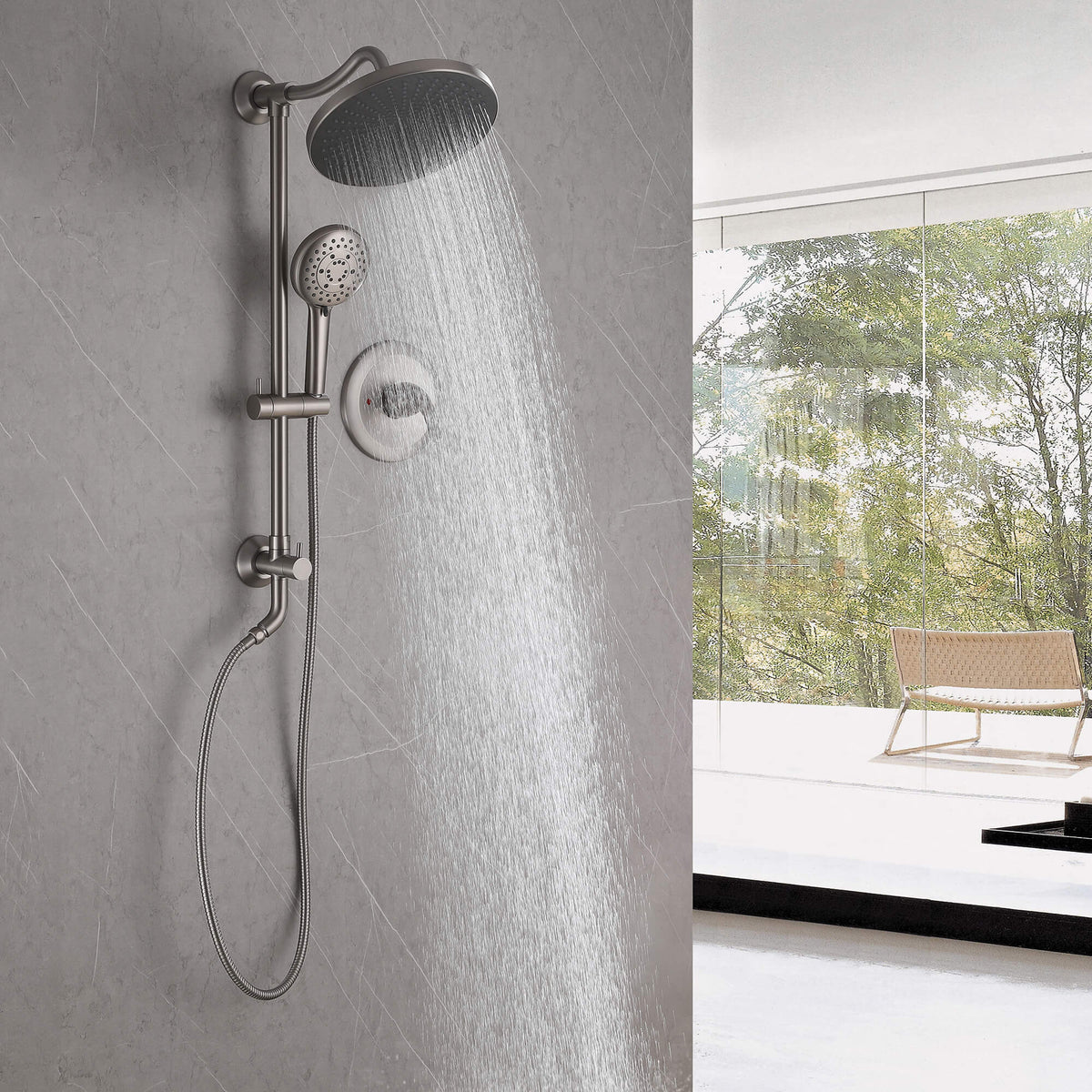 5-Function Rain Shower Faucet with Handheld