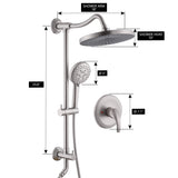 Shower Set with 10” Rainfall Head and 5-Setting Handheld Shower Head Combo