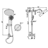 Shower Set with 10” Rainfall Head and 5-Setting Handheld Shower Head Combo