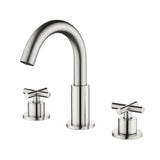 3-Piece Faucet Set with Arched Spout and Cross Knobs