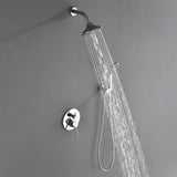 Shower System with 5-Setting Shower Head and 3-Setting Handheld Spray