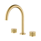 Widespread Gooseneck Faucet with Minimalist Cylinder Handles