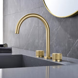Widespread Gooseneck Faucet with Minimalist Cylinder Handles