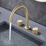 Widespread Gooseneck Faucet with Minimalist Cylinder Handles