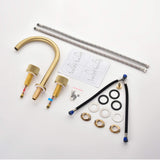 Widespread Gooseneck Faucet with Minimalist Cylinder Handles