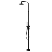 304 Stainless Steel Outdoor Shower Adjustable Height Freestanding Shower with Rainfall & Handheld Head
