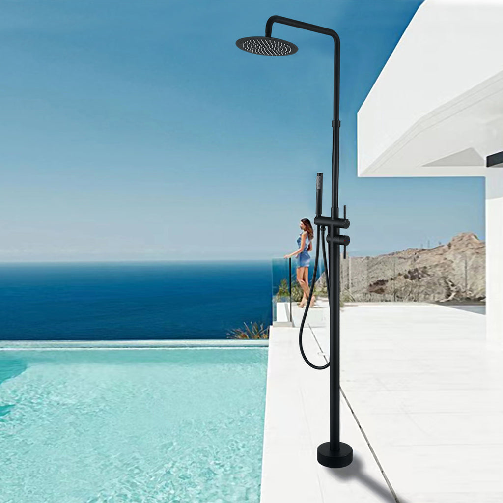 Poolside Shower Outdoor Shower Adjustable Height Shower Head for Outside/Poolside/Pati ...