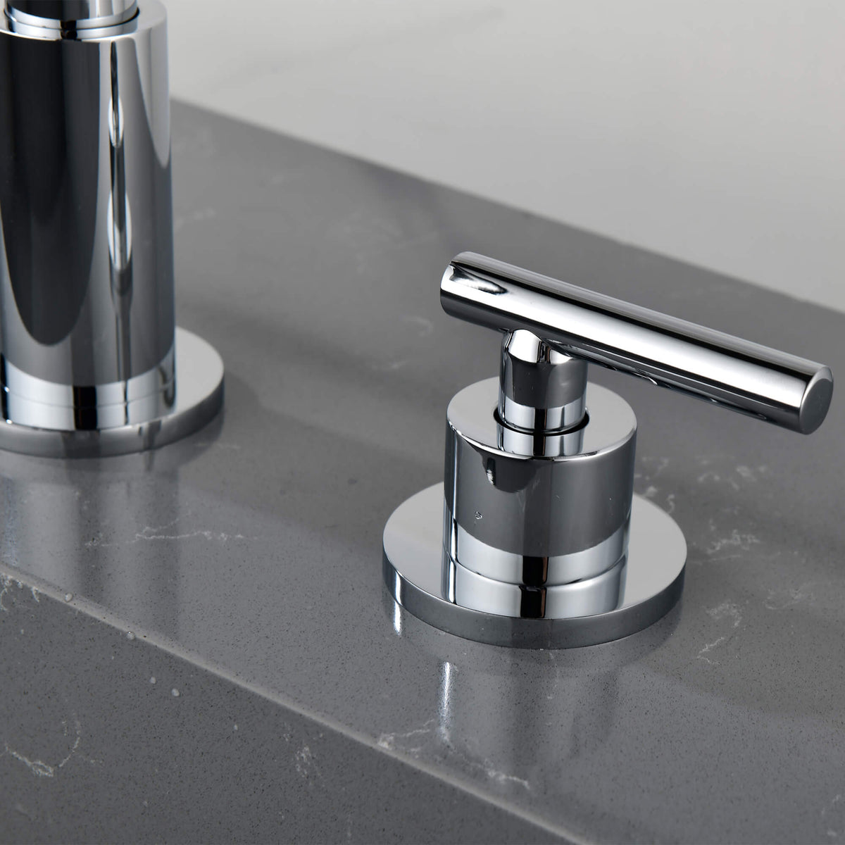 Widespread Bathroom Faucet with Dual Handles and Stainless Steel Pop-Up Drain