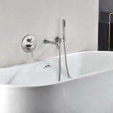 Wall-Mounted Tub Filler with Integrated Handheld Shower