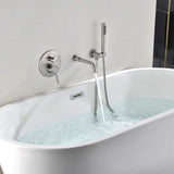 Wall-Mounted Tub Filler with Integrated Handheld Shower