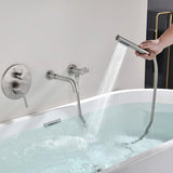 Wall-Mounted Tub Filler with Integrated Handheld Shower