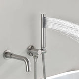 Wall-Mounted Tub Filler with Integrated Handheld Shower
