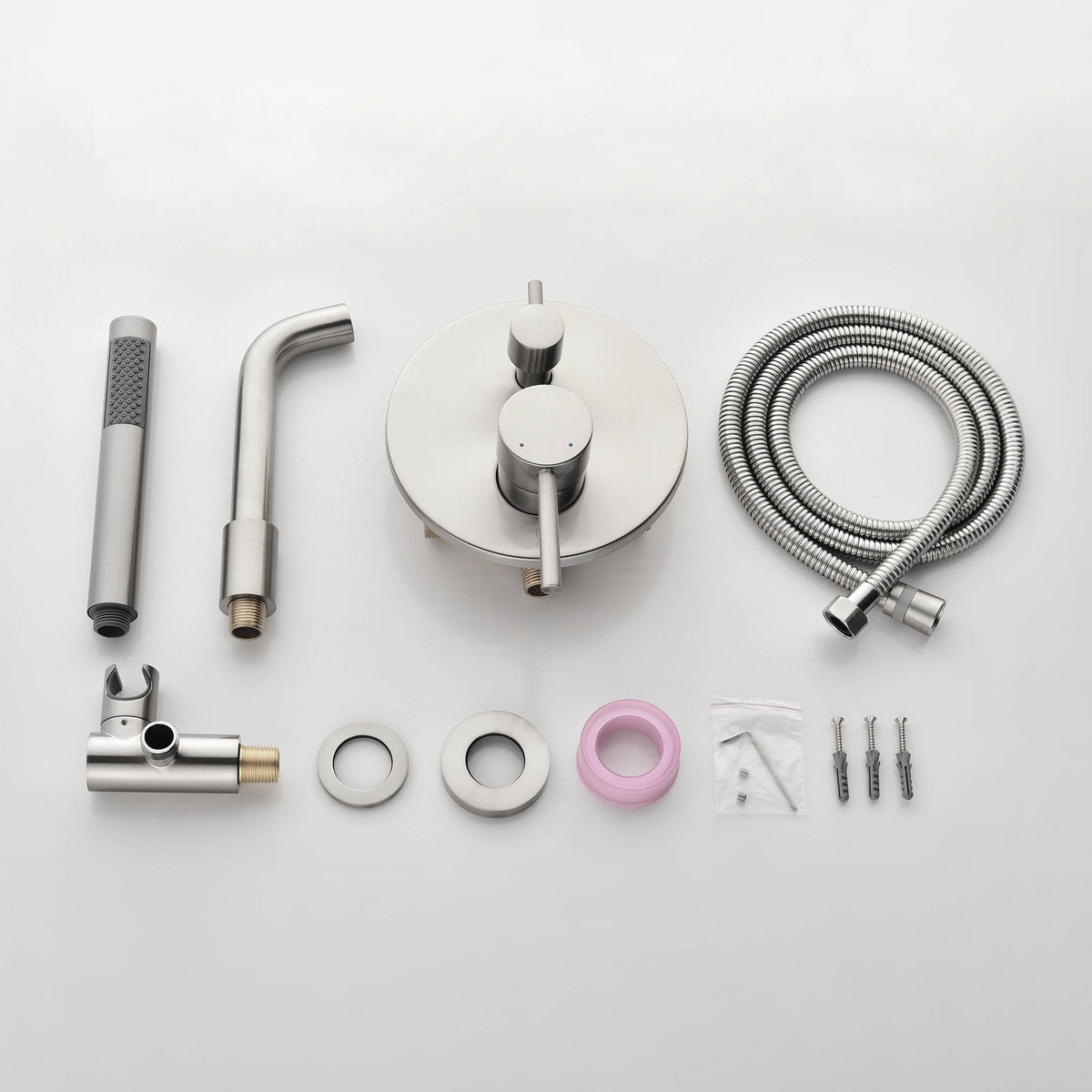 Wall-Mounted Bathtub Faucet with Handheld Hose and Mixer Tap