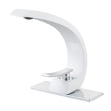 C-Shaped Sculptural Faucet with Open Lever Handle