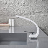 C-Shaped Sculptural Faucet with Open Lever Handle