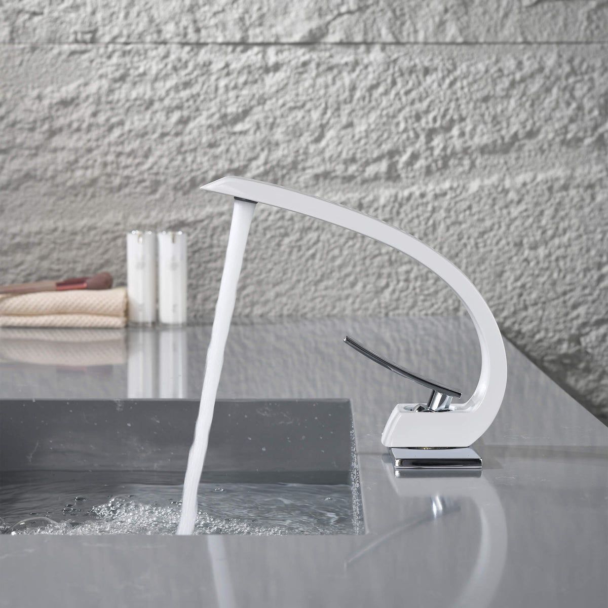 Arc Spout Single Lever Faucet for Deck-Mount Install