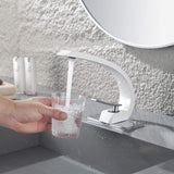 C-Shaped Sculptural Faucet with Open Lever Handle